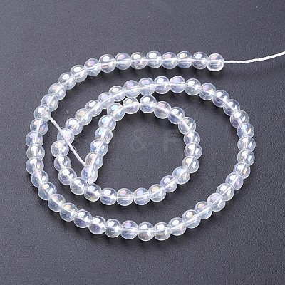 Glass Beads Strands GR4mm01Y-AB-1