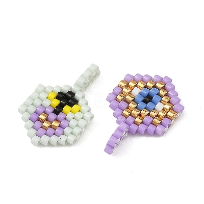 Glass Seed Beaded Pendants PALLOY-MZ01436-1