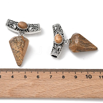 Natural Picture Jasper Pendants AL-CBA612E-11AS-1