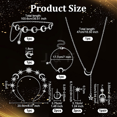 8 Styles Alloy Jewelry Sets SJEW-OC0001-02P-1