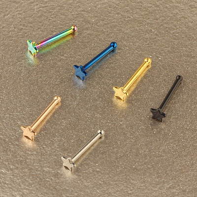 304 Stainless Steel Star Nose Bone Rings WGFF656-02-1
