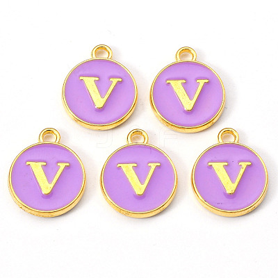 Golden Plated Alloy Enamel Charms X-ENAM-S118-10V-1