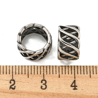 316 Surgical Stainless Steel European Beads STAS-Q326-03AS-01-1