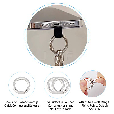 30Pcs Zinc Alloy Spring Gate Rings FIND-HY0001-69-1