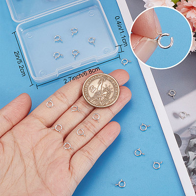 20Pcs 925 Sterling Silver Spring Ring Clasps STER-BBC0001-47-1