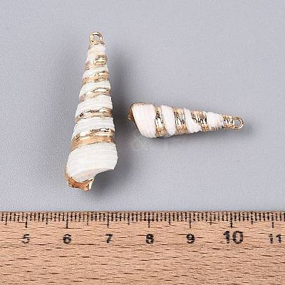 Electroplated Natural Shell Pendants BSHE-Q020-06-1