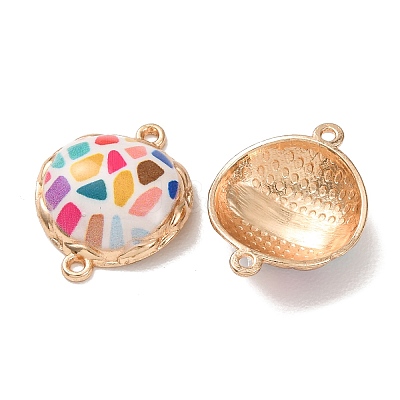Printed Alloy Enamel Connector Charms AL-CBA2638-01-1