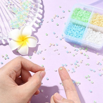 72G 4 Colors Glass Seed Beads SEED-YW0002-75B-1