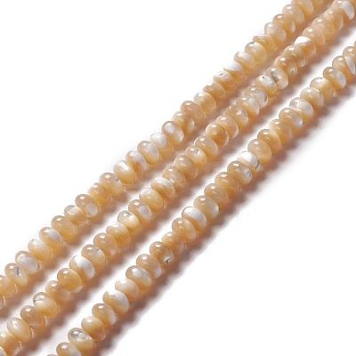 Natural Trochid Shell/Trochus Shell Beads Strands SSHEL-O001-24A-01-1