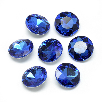 Pointed Back Glass Rhinestone Cabochons RGLA-T029-14mm-12-1