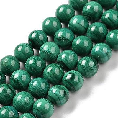 Natural Malachite Beads Strands G-A271-A01-10mm-1
