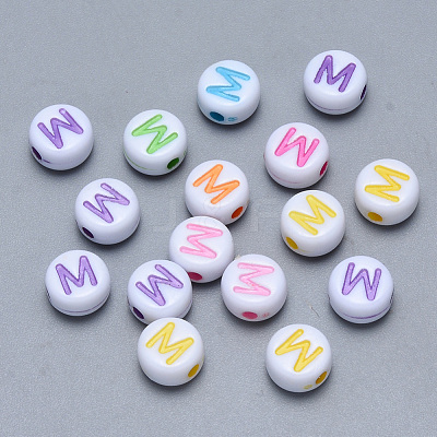 Craft Acrylic Horizontal Hole Letter Beads SACR-S201-11M-1