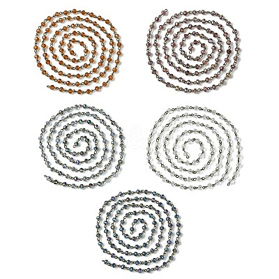 Handmade Electroplate Glass Faceted Rondelle Beads Chains for Necklaces Bracelets Making AJEW-JB00147-1