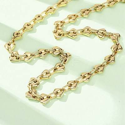 304 Stainless Steel Diamond Shape Link Chain Necklaces for Women Men NJEW-F363-01G-1