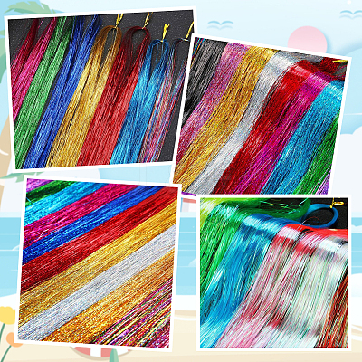 12Pcs 12 Colors Laser PET Hair Wig OHAR-SP0001-05A-1