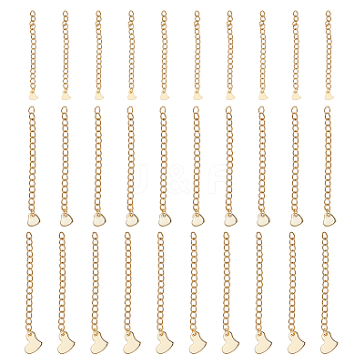 30Pcs 3 Styles 304 Stainless Steel Chain Extender STAS-DC0016-78G-1