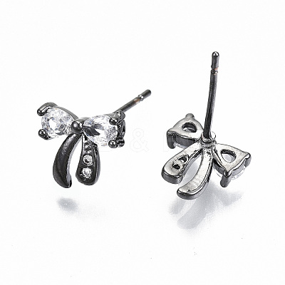 Brass Stud Earrings KK-T062-43B-NF-1