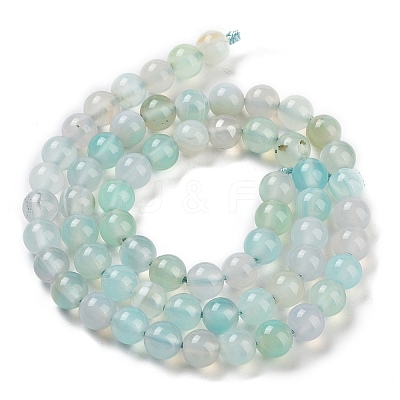 Natural Striped Agate/Banded Agate Bead Strands G-K155-A-6mm-04-1