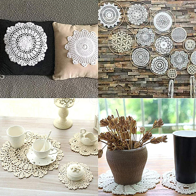 Handmade Cotton Lace Cup Coasters AJEW-GF0008-84A-1