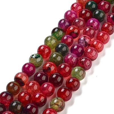 Dyed Natural Agate Beads Strands G-R262-10mm-1-1