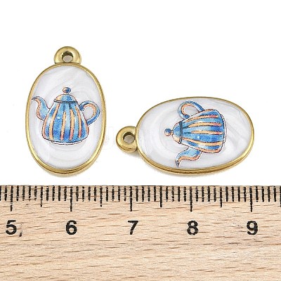 Printed 304 Stainless Steel Enamel Pendants SA-CBA1ED9-22G-04-1