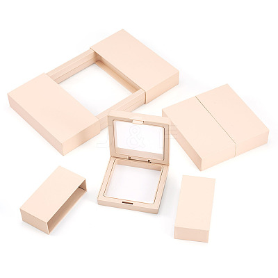 3 Bags 3 Styles Square Transparent PE Thin Film Suspension Jewelry Display Box CON-TA0001-38D-1
