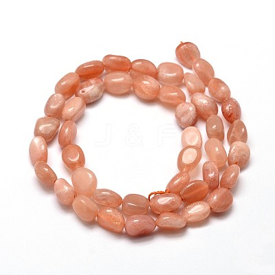 Natural Sunstone Nuggets Beads Strands G-J335-18-1