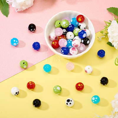 40Pcs 8 Colors Handmade Lampwork Beads LAMP-TA0001-54A-1