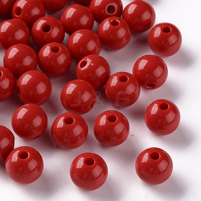 Opaque Acrylic Beads X-MACR-S370-C10mm-A14-1