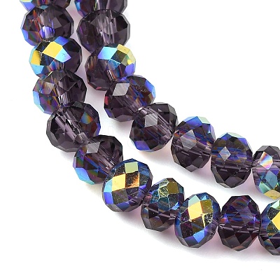 Electroplate Transparent Glass Beads Strands EGLA-A046-01B-11-1
