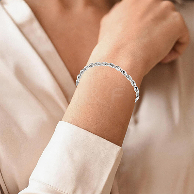 1Pc 5MM 304 Stainless Steel Rope Chain Bracelets for Women BJEW-DJ0001-85-1