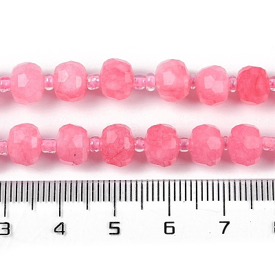 Natural Dyed White Jade Beads Strands G-H057-A22-18-1