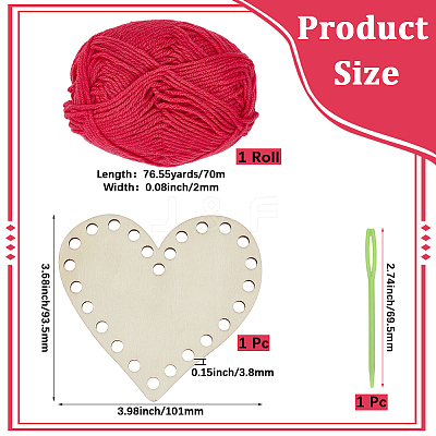 DIY Heart Wood Knitting Loom Kits DIY-CY0003-10B-1