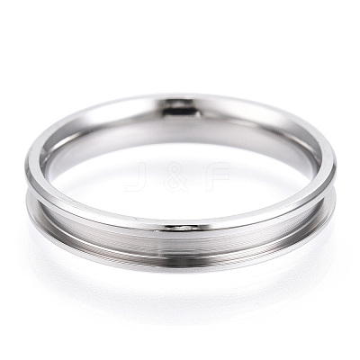 201 Stainless Steel Grooved Finger Ring for Men Women STAS-WH0039-08D-P-1