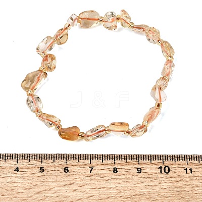 Heated Natural Citrine Beaded Stretch Bracelets GG-CBA05D5-02A-10-1