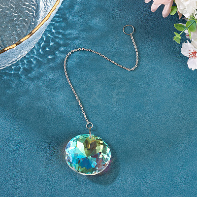 1Pc Transparent Glass Hanging Suncatchers AJEW-TADJ0001-02B-1
