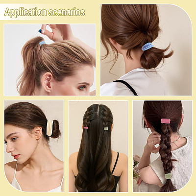 4 Sets 4 Colors Polyester Elastic Hair Accessories OHAR-TA0001-21-1