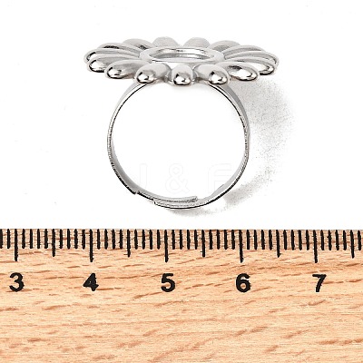 Adjustable 304 Stainless Steel Open Cuff Ring Components STAS-P403-01E-P-1