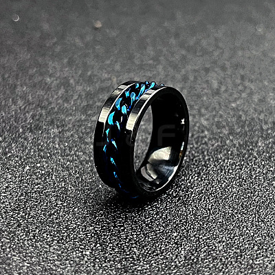 304 Stainless Steel Rotatable Chain Finger Rings for Men FS-WG60CA3-48-1