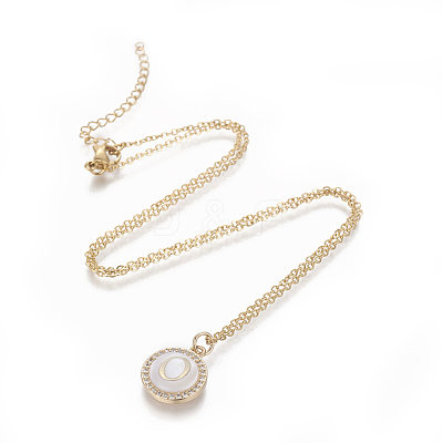 Brass Initial Pendant Necklaces NJEW-I230-24G-O-1
