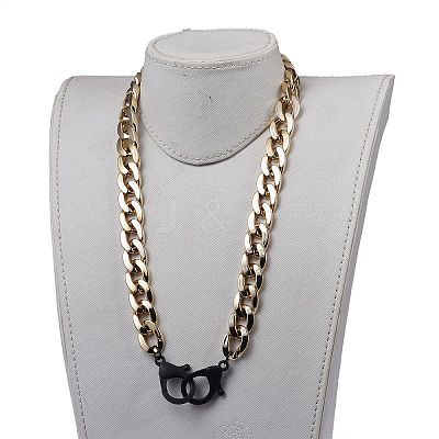 Personalized CCB Plastic Curb Chain Necklaces NJEW-JN02881-01-1
