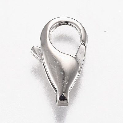 Tarnish Resistant Polished 316 Surgical Stainless Steel Lobster Claw Clasps STAS-Z013-06E-1