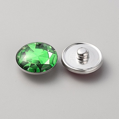Platinum Plated Brass Jewelry Snap Buttons BUTT-WH0050-J01-1