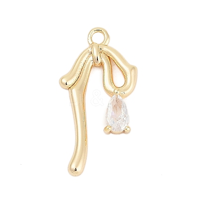 Brass Micro Pave Cubic Zirconia Pendants ZIRC-P122-05C-G01-1
