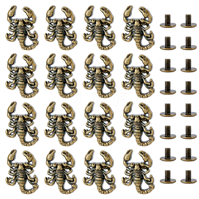 16Bags Scorpion Alloy with Iron Decorative Rivets BUTT-FH0001-035B-1