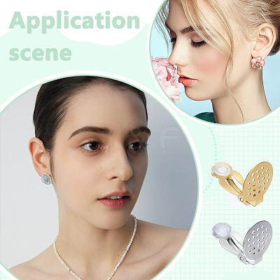 24Pcs 2 Colors 304 Stainless Steel Clip-on Earring Findings STAS-ME0001-60-1