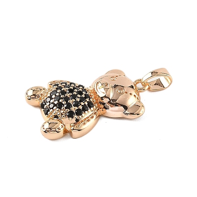 Brass Micro Pave Cubic Zirconia Pendants KK-E795-24KCG-02-1