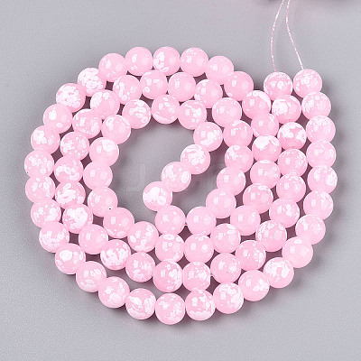 Baking Paint Glass Beads Strands DGLA-N015-10mm-02-1