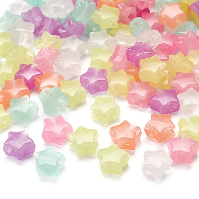 200Pcs Luminous Acrylic Beads TACR-YW0001-24-1