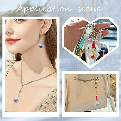 100Pcs 10 Colors UV Plating Rainbow Iridescent Transparent Acrylic Pendants PACR-CJ0001-31-1